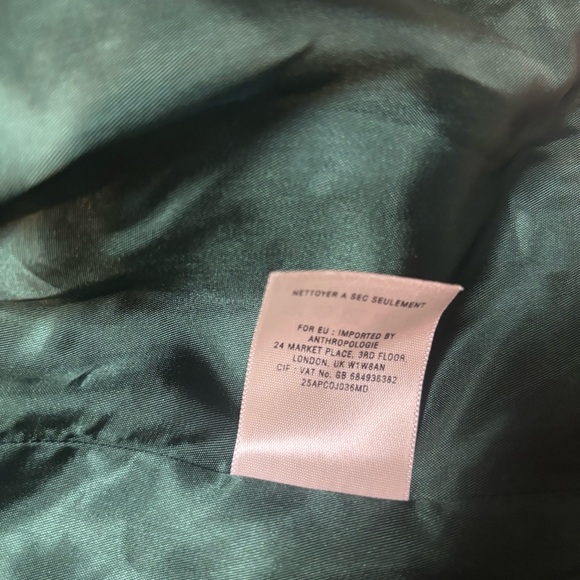 Anthropologie Elevenses Green Pink Tamarisk Lattice Coat Preppy Womens 8 - Picture 3 of 7